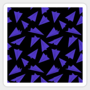 Paper Planes Pattern Purple Black Sticker